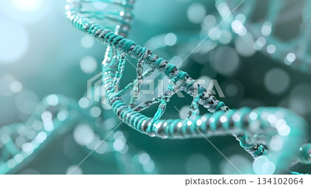 Abstract medical background of DNA double helix and molecular structure: biotechnology and scientific research concept 134102064