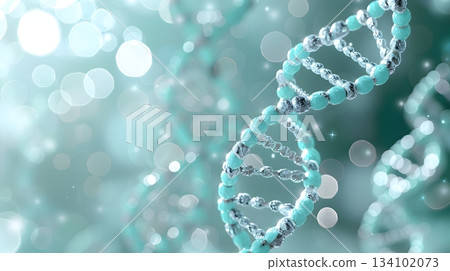 Abstract medical background of DNA double helix and molecular structure: biotechnology and scientific research concept 134102073