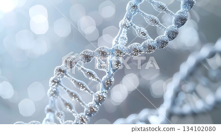 Abstract medical background of DNA double helix and molecular structure: biotechnology and scientific research concept 134102080