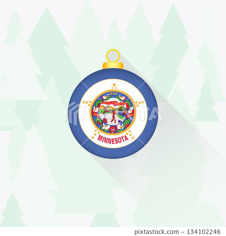Minnesota State Flag Christmas Decoration. Minnesota State Flag Christmas Decoration. 134102246