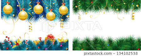 Christmas Frame with Fir Branches 134102538