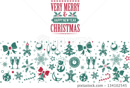 Christmas and New Year Banner 134102545