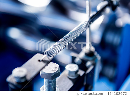 Metal sheet forming machine at the modern metalwork factory. 134102672