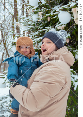 Father and Child in Winter Park Father and Child in Winter Park 134102847