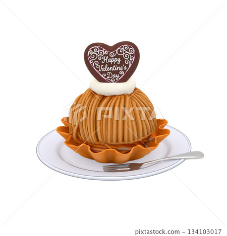 心型巧克力情人節蒙布朗蛋糕 134103017