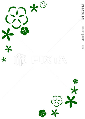 兩種類型的綠色花框 134103448