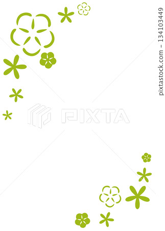 兩種黃綠色花框 134103449