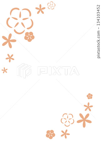 Two types of light orange floral frame Two types of light orange floral frame 134103452
