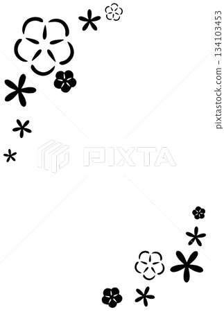 Two types of black floral frames Two types of black floral frames 134103453