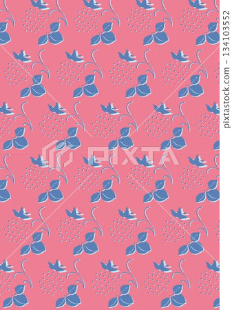復古、簡約、粉紅草莓圖案 134103552