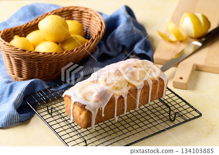 Homemade lemon pound cake Homemade lemon pound cake 134103885