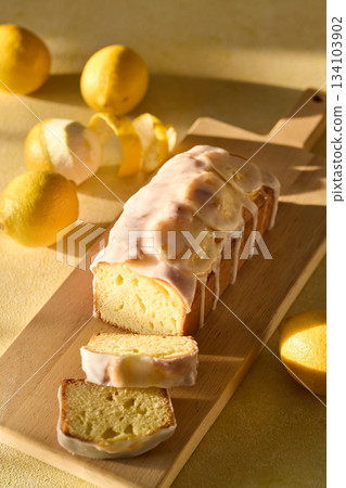 Homemade lemon pound cake Homemade lemon pound cake 134103902