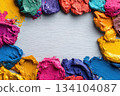 Abstract vibrant multicolor paint background. Abstract colorful painted texture 134104087