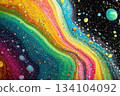 Abstract vibrant multicolor paint background. Abstract colorful painted texture 134104092