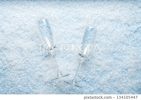 Christmas Holiday Celebration Concept Champagne Glasses Christmas Holiday Celebration Concept Champagne Glasses 134105447