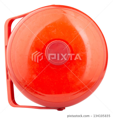 ice bucket plastic color red top view 134105835