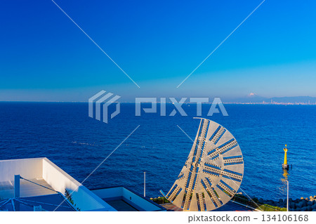 The giant monument of Umihotaru on the Tokyo Bay Aqua-Line 134106168