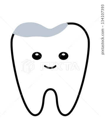 Character of a tooth treated with metal inlay Character of a tooth treated with metal inlay 134107393