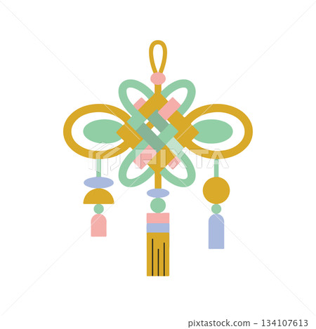 Geometric Chinese Knot Illustration Geometric Chinese Knot Illustration 134107613