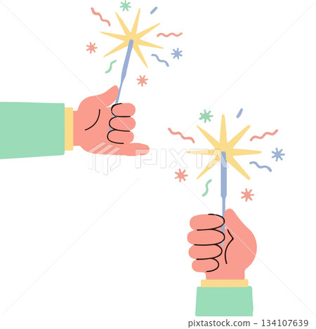 Hand Holding Sparkler 134107639