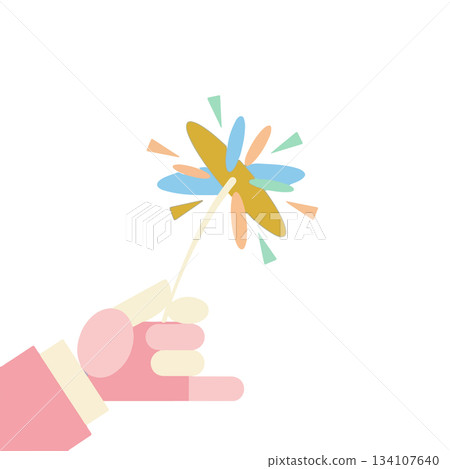 Hands holding sparklers 134107640