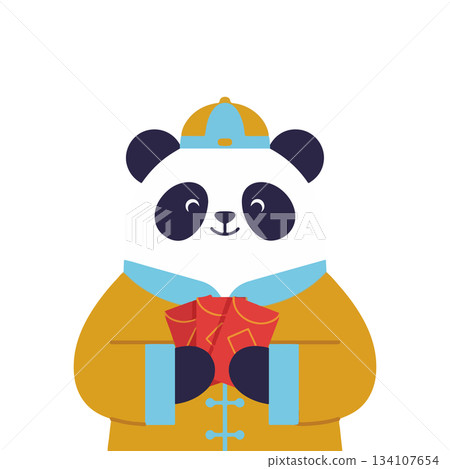 Panda Holding Red Envelopes for Chinese New Year Panda Holding Red Envelopes for Chinese New Year 134107654