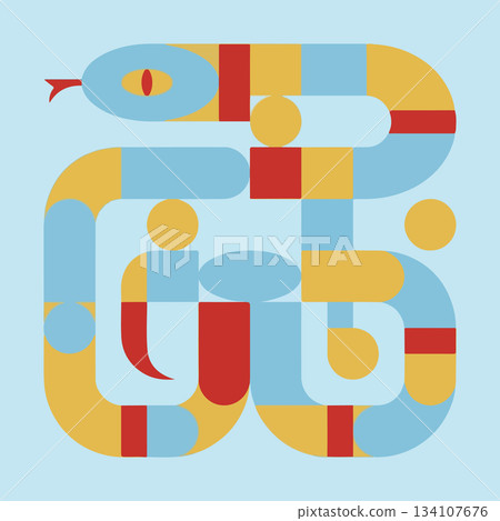 Abstract Geometric Snake Illustration 134107676