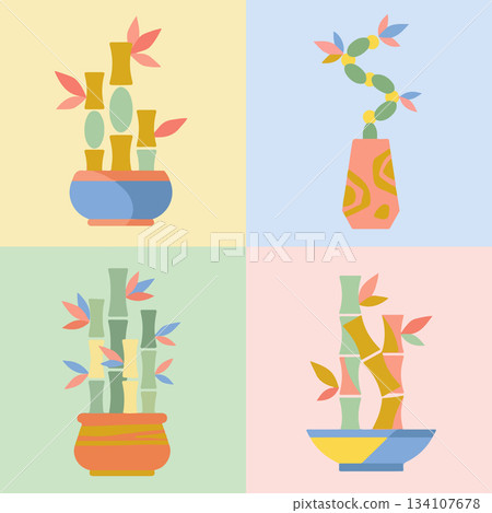 Stylized Bamboo Arrangements Stylized Bamboo Arrangements 134107678