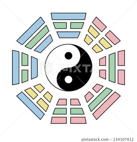 Bagua with Yin Yang Symbol 134107812