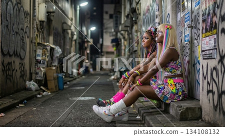 夜裡，亞曼巴族女孩在後街閒聊 134108132