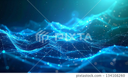 Blue digital network image background 134108260