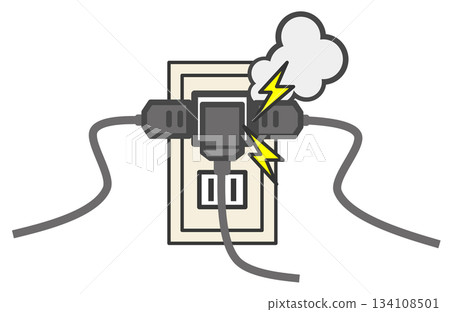 A fire caused by overheating or short circuiting due to excessive use of electricity in an outlet A fire caused by overheating or short circuiting due to excessive use of electricity in an outlet 134108501