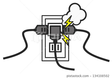 因插座用電過熱或短路引起的火災 134108502