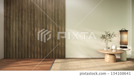 Muji style, Empty wooden room interior white room and wooden floor, 3D rendering Muji style, Empty wooden room interior white room and wooden floor, 3D rendering 134108641