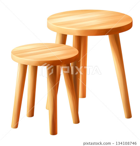 Wooden Round Tables in Natural Finish with Elegant Design for Home Decor 134108746