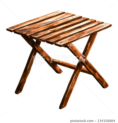 Rustic Wooden Table with Simple Design for Outdoor or Indoor Use, Brown Finish 134108864