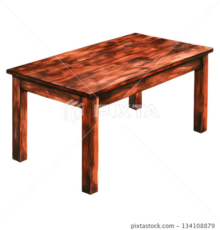 Rustic Wooden Table with Distressed Finish for Cozy Home Decor and Dining Space 134108879