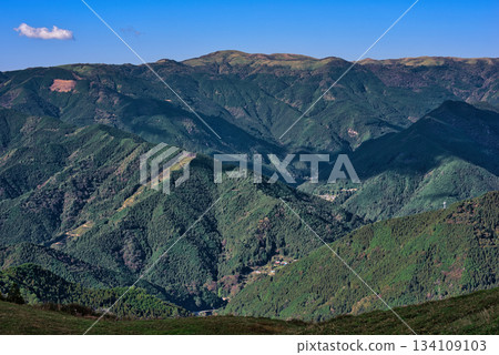 從四國喀斯特地形看到的四國山脈 從四國喀斯特地形看到的四國山脈 134109103