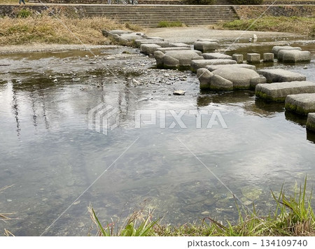 Kameishi stone on the Kamo River in Kyoto Kameishi stone on the Kamo River in Kyoto 134109740