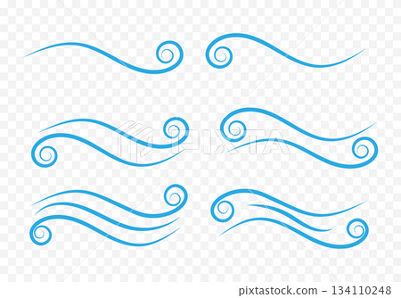 Set of graphic elements of water, liquid, or air for logo and label design. Eps 10 134110248