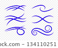 Collection of graphic curved lines for designing frames, vignettes, or logos. Eps 10 134110251