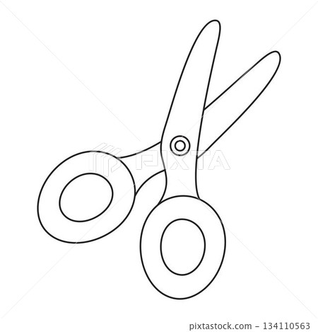 outline scissors isolated 134110563
