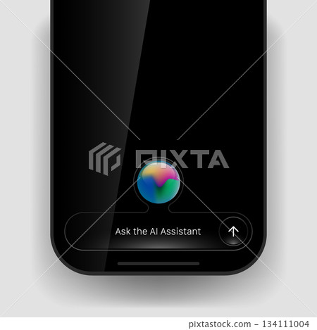 Floating Mobile UI Screen With Ask To AI Interface Floating Mobile UI Screen With Ask To AI Interface 134111004