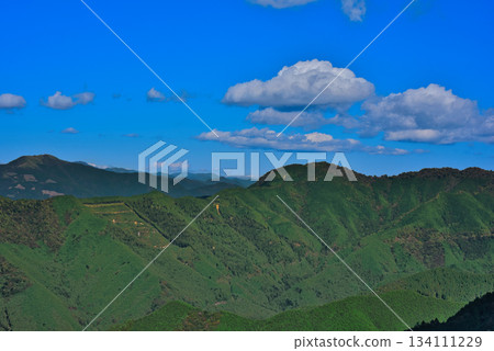 Shikoku Mountains viewed from Shikoku Karst Shikoku Mountains viewed from Shikoku Karst 134111229