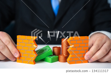 A man breaks down a brick wall and finds money. Hidden funds. Uncover a corruption scheme. Investigative reporting, financial crime analysis and anti-corruption awareness. 134111317