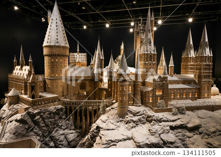 Tokyo, Japan - December 13, 2024: interior main castle inside the Warner Bros Studio Tour Tokyo "The making of Harry Potter" Tokyo, Japan - December 13, 2024: interior main castle inside the Warner Bros Studio Tour Tokyo "The making of Harry Potter" 134111505