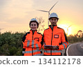Engineer working at Wind turbine fields 134112178