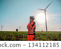 Engineer working at Wind turbine fields 134112185