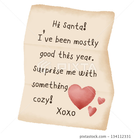christmas santa wish letter cozy handwritten note cute festive holiday stationery watercolor illustration christmas santa wish letter cozy handwritten note cute festive holiday stationery watercolor illustration 134112331