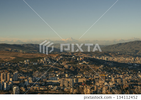 Panoramic View of Tbilisi Cityscape from Above 134112452